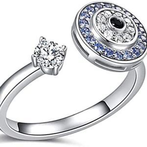 Pingyongchang Evil Eye Hamsa Fatima Hand Adjustable Ring